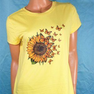 **REDUCED**  Sunflowers & monarch butterflies top various sizes yellow
